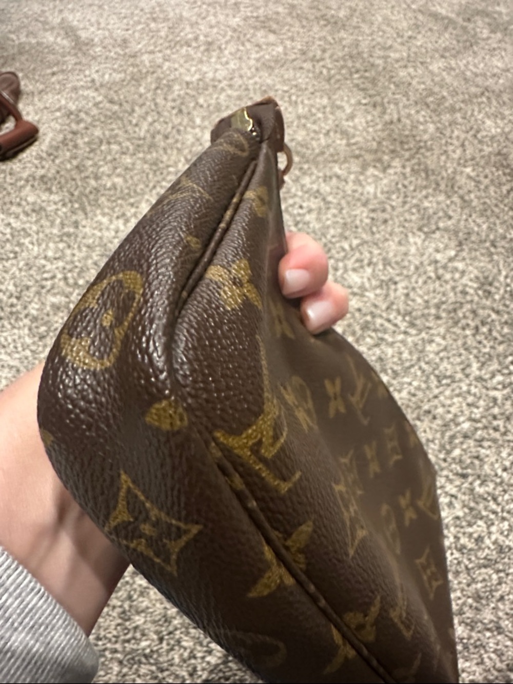 Louis Vuitton Monogram Canvas Shoulder Pochette in Brown and Tan - Picture 13 of 16